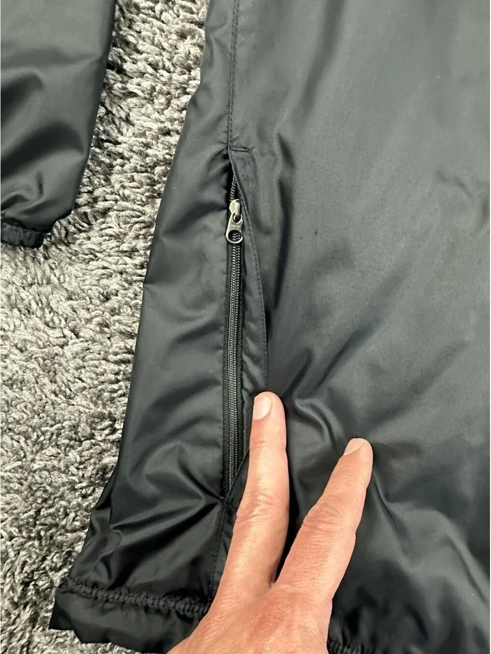 Nike Mens Team Sideline Rain Jacket Black Hooded Windbreaker Full Zip Sz XL